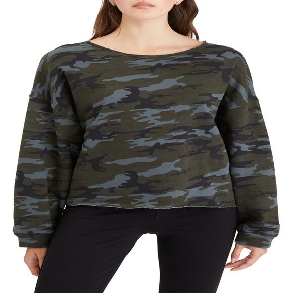 Sanctuary Perfect Cotton Sweatshirt In Earth Camo L/XL - Picture 2 of 3